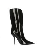 Bottes en Cuir Vernis noires - Talon 10.5 cm