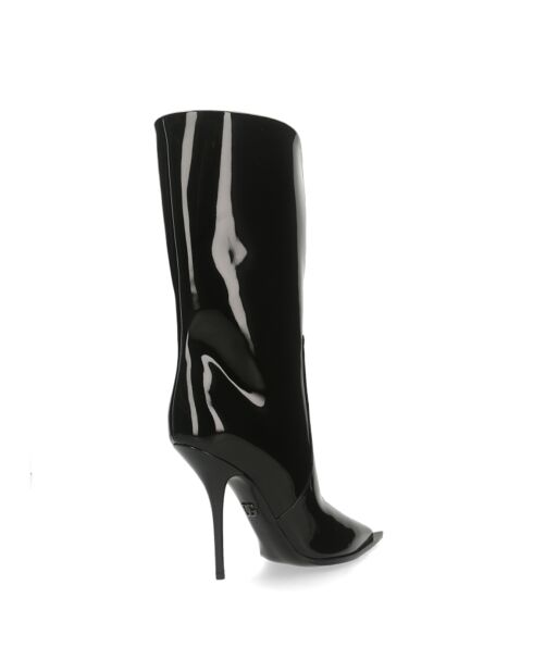 Bottes en Cuir Vernis noires - Talon 10.5 cm