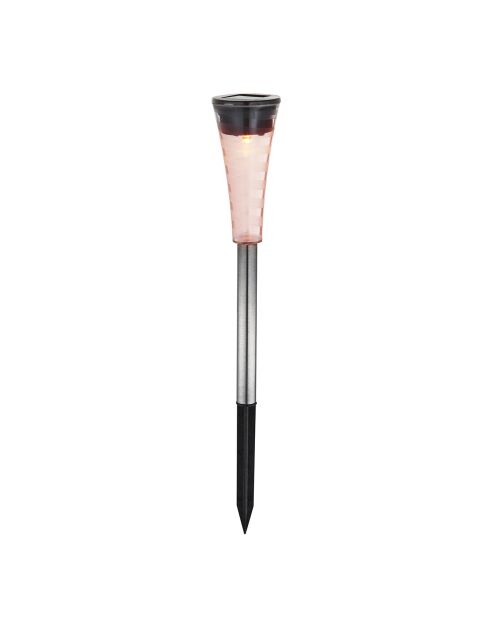 5 chroom/zwarte solarlampen - 27 cm