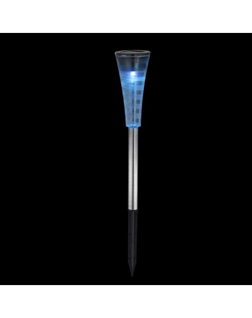 5 chroom/zwarte solarlampen - 27 cm