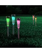 5 chroom/zwarte solarlampen - 27 cm