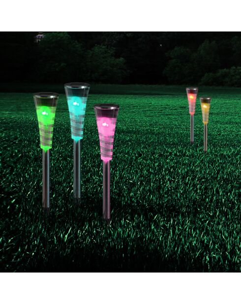 5 chroom/zwarte solarlampen - 27 cm