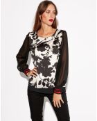 Blouse Nolla à fleurs noire