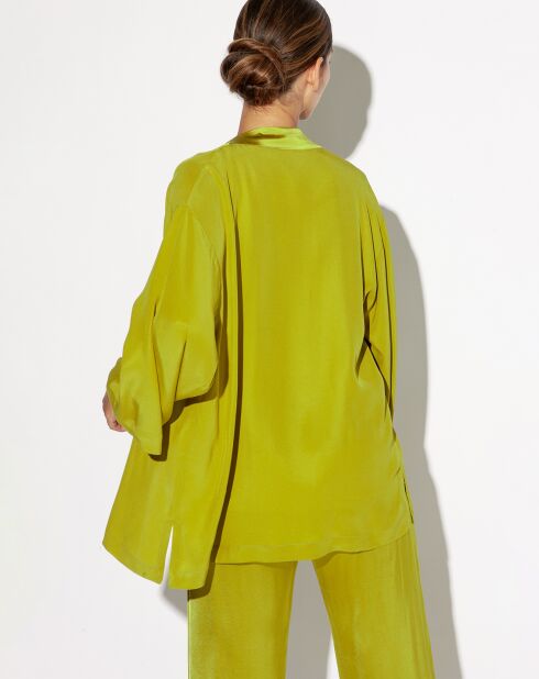 Olijfkleurige kimono-jas Paola