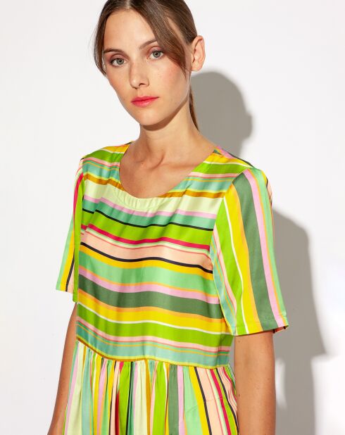 Robe Roxy à rayures multicolore