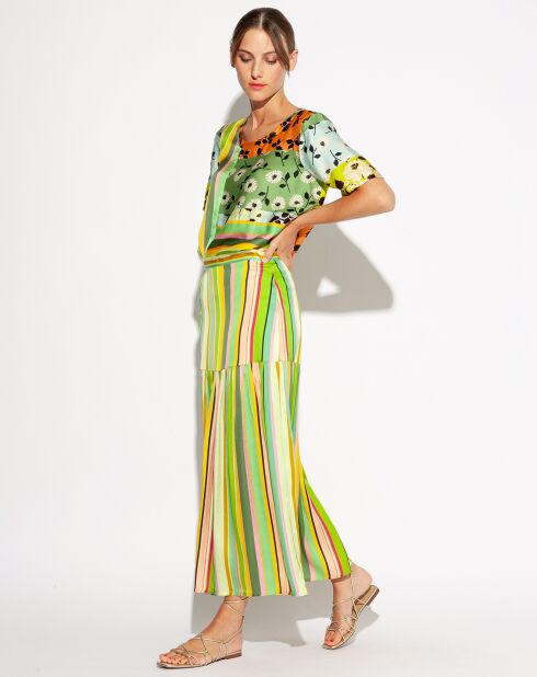 Jupe Rania à rayures multicolore