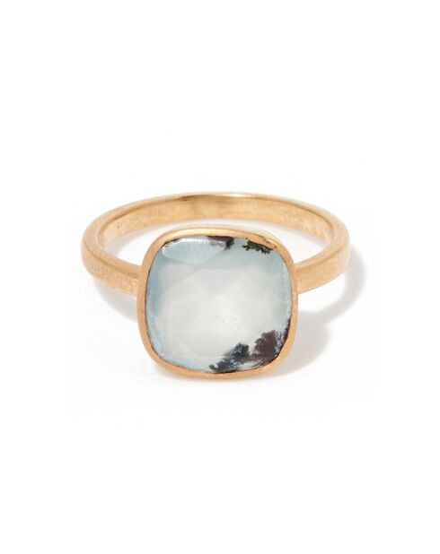 Bague Sia Calcédoine en laiton doré