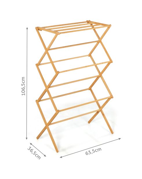 Séchoir Bambou bois - 63.5x36.5x106.5 cm