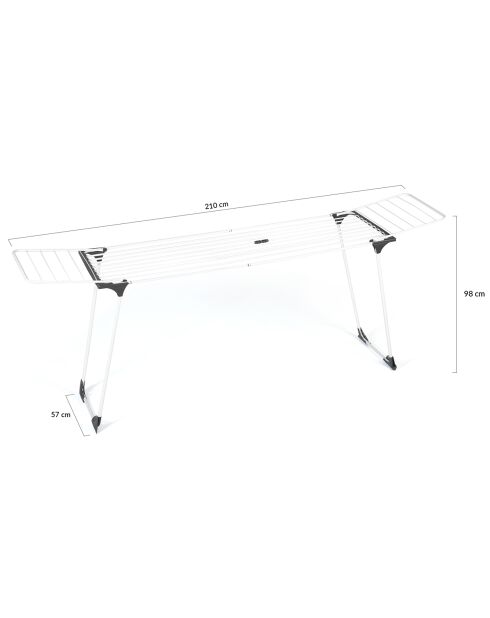 Séchoir Ultimate blanc/gris - 110-210x57x98 cm