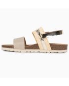 Bruin/beige sandalen van Rafette