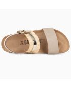 Bruin/beige sandalen van Rafette