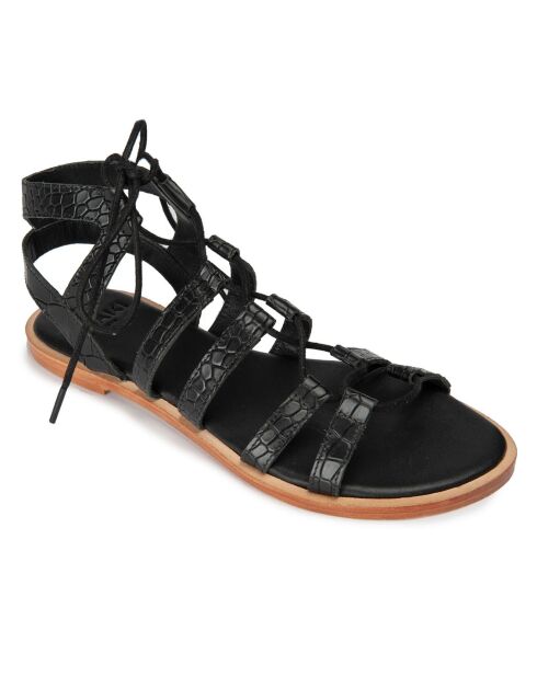 Sandali Arena in pelle di coccodrillo neri