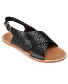 Sandales en Cuir croco Austin noires