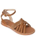 Sandales en Velours de Cuir Quito camel