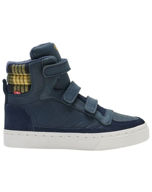 Sneakers en Cuir Stadil Check bleu marine