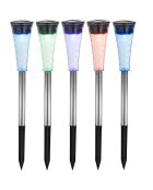 5 chroom/zwarte solarlampen - 27 cm