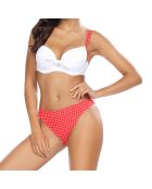 Maillot de Bain 2 pièces Hélène à pois blanc/rouge