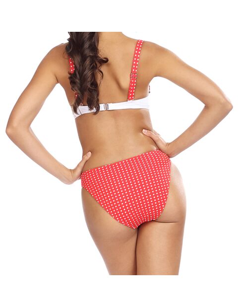 Maillot de Bain 2 pièces Hélène à pois blanc/rouge