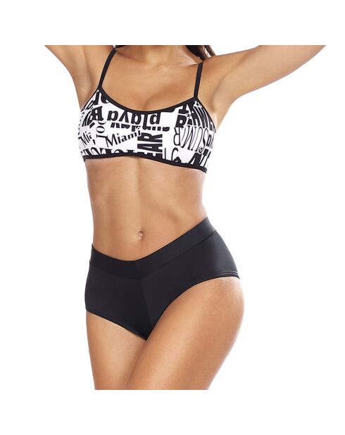 Brittany 2-delig badpak met bralette zwart/wit