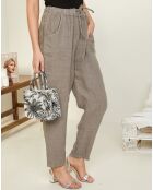 Pantalon 100% Lin Jade taupe