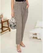Pantalon 100% Lin Jade taupe