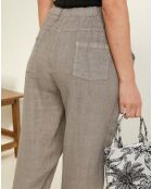 Pantalon 100% Lin Jade taupe