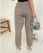Pantalon 100% Lin Jade taupe