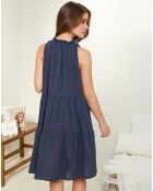 Robe 100% Lin Julie marine