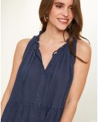 Robe 100% Lin Julie marine