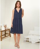 Robe 100% Lin Julie marine