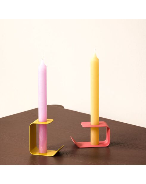 Portacandele Flex grande giallo - 5x7,5x8,5 cm