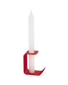 Flec grote kaarshouder met klaproos rood - 5x7,5x8,5 cm