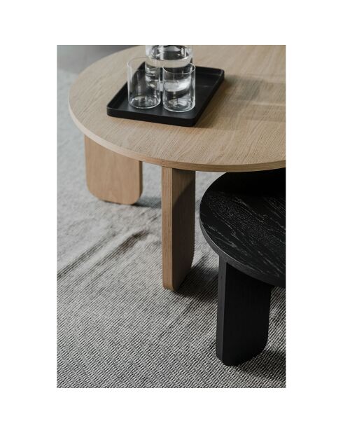 Table basse Kuvu Grande beige - 75x75x37 cm