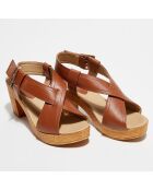 Sandales en Cuir Layla marron - Talon 8 cm