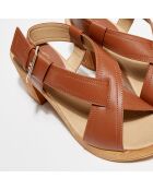 Sandales en Cuir Layla marron - Talon 8 cm