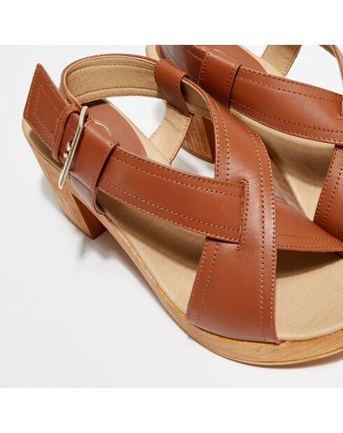 Sandalias Layla de piel marrón - tacón de 8 cm