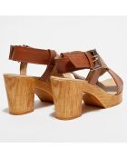 Sandales en Cuir Layla marron - Talon 8 cm