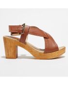 Sandales en Cuir Layla marron - Talon 8 cm