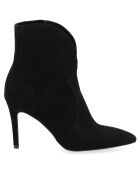 Bottines en Velours de Cuir Rosalia noires - Talon 9 cm