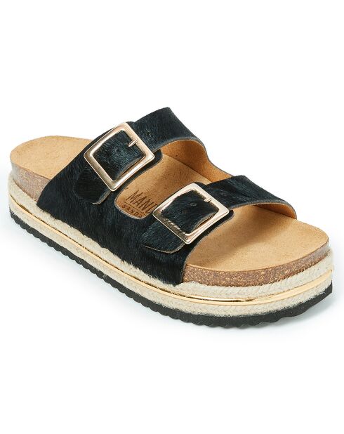 Pony Aurora zwart/beige/gouden pantoffels