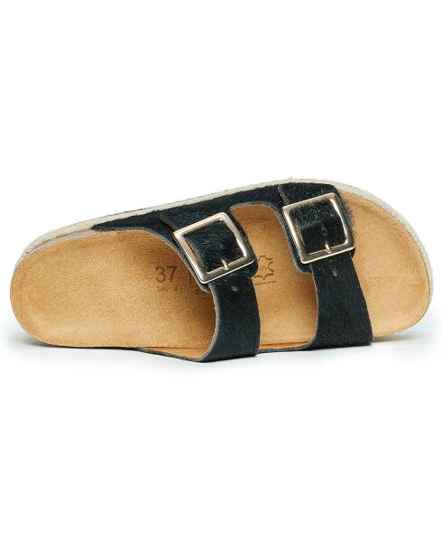 Pony Aurora zwart/beige/gouden pantoffels