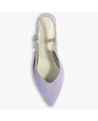 Slingbacks en Velours de Cuir Diogene lilas - Talon 8.5 cm