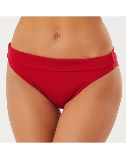 Bas de maillot de bain à revers Essentiels rouge foncé