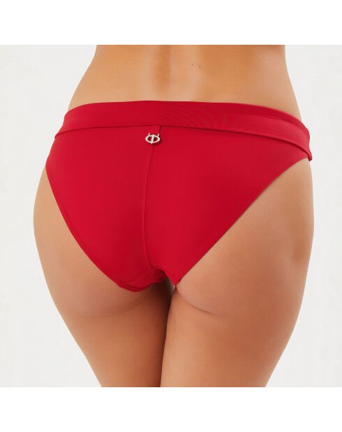Bas de maillot de bain à revers Essentiels rouge foncé