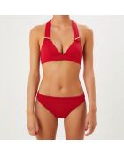 Bas de maillot de bain à revers Essentiels rouge foncé