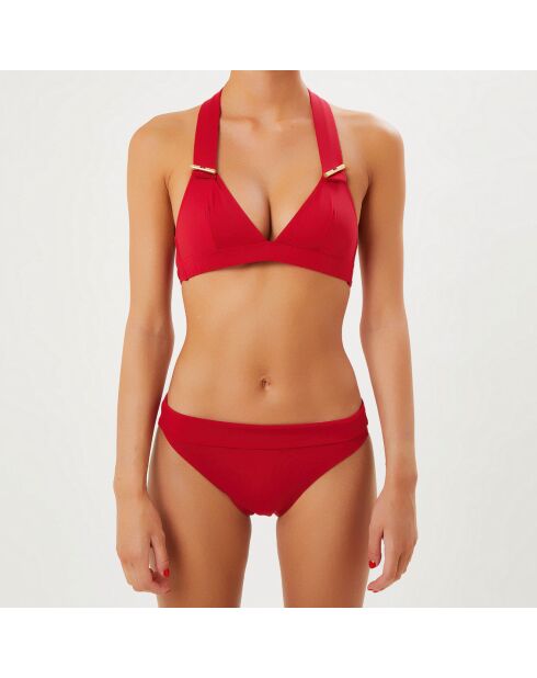 Bas de maillot de bain à revers Essentiels rouge foncé