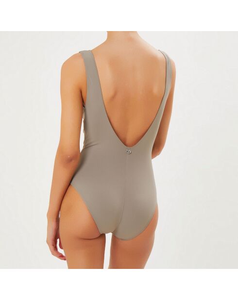 Maillot de Bain 1 pièce triangle Getaria taupe