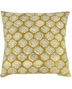 Coussin en coton imprimé a motif alila jaune - 40x40 cm