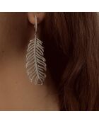 Oorbellen met veren van zilver en zirkonia