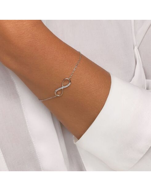 Bracelet Infini en Argent & Zircone